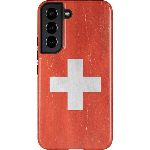 Switzerland Flag Distressed Galaxy S22 Pro Case