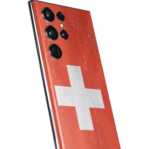 Switzerland Flag Distressed Galaxy S22 Ultra Skin