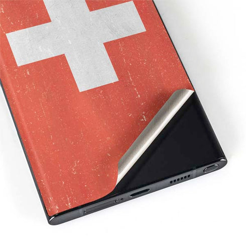 Switzerland Flag Distressed Galaxy S22 Ultra Skin