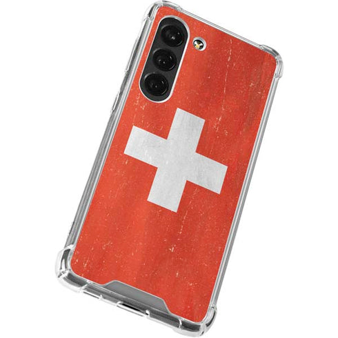 Switzerland Flag Distressed Galaxy S23 Clear Case