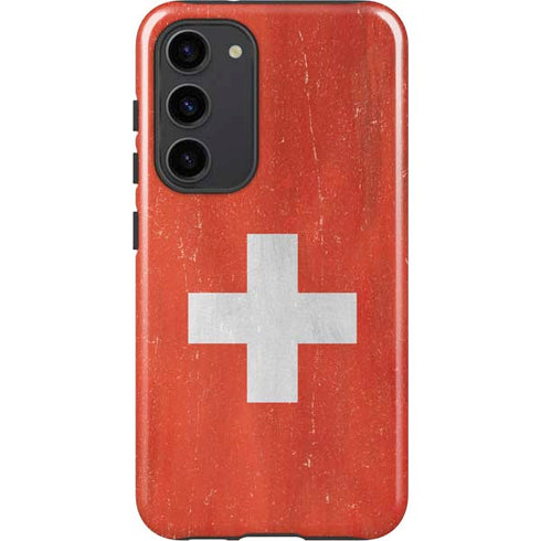 Switzerland Flag Distressed Galaxy S23 Plus Pro Case