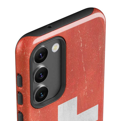 Switzerland Flag Distressed Galaxy S23 Plus Pro Case