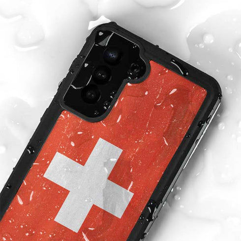 Switzerland Flag Distressed Galaxy S23 Waterproof Case