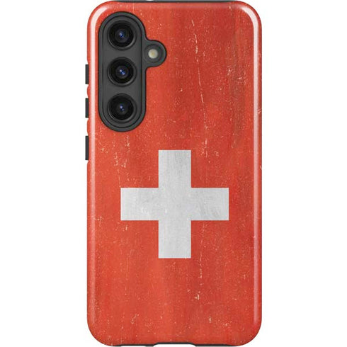 Switzerland Flag Distressed Galaxy S24 Impact Case