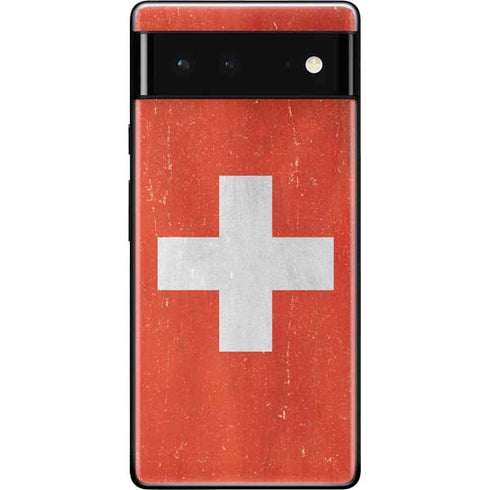 Switzerland Flag Distressed Google Pixel 6 Skin