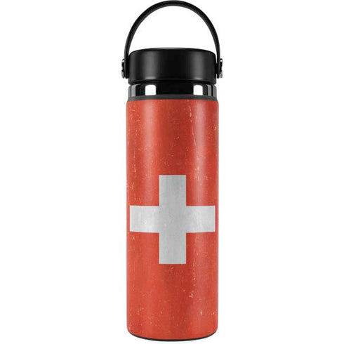 Switzerland Flag Distressed Hydro Flask 20oz Wide Mouth Skin