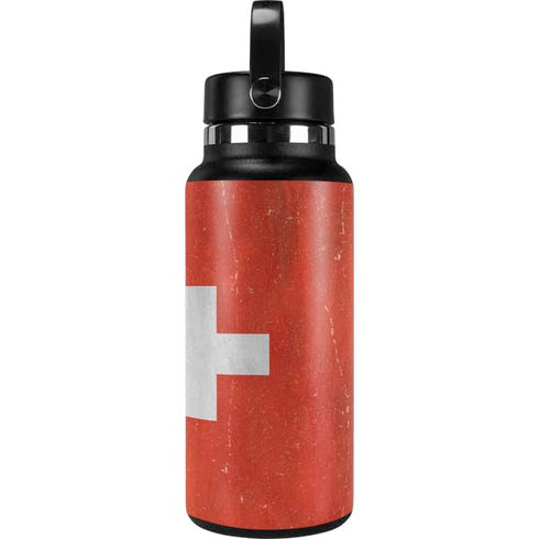 Switzerland Flag Distressed Hydro Flask 32oz Wide Mouth Skin