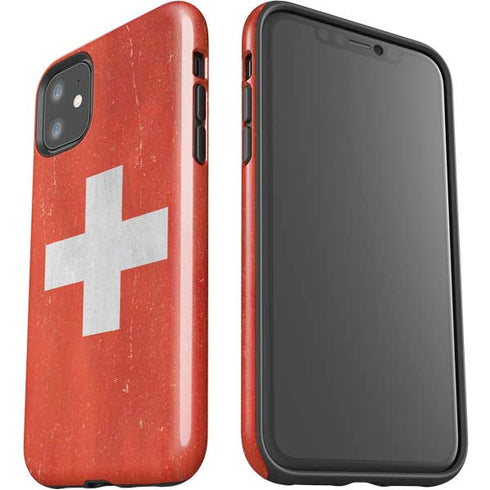 Switzerland Flag Distressed iPhone 11 Impact Case