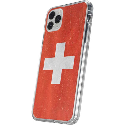 Switzerland Flag Distressed iPhone 11 Pro Clear Case