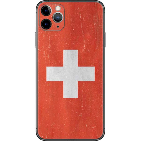 Switzerland Flag Distressed iPhone 11 Pro Max Skin