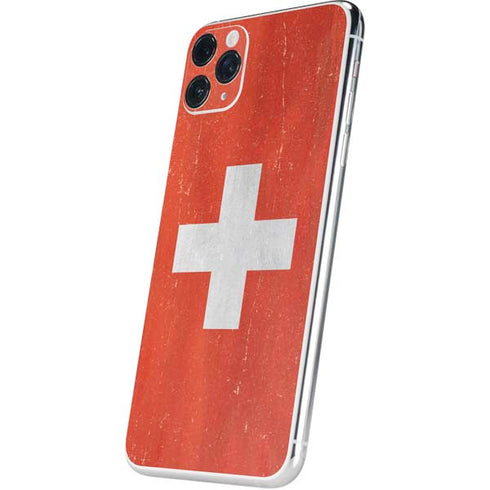 Switzerland Flag Distressed iPhone 11 Pro Max Skin