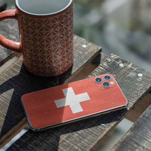 Switzerland Flag Distressed iPhone 11 Pro Max Skin