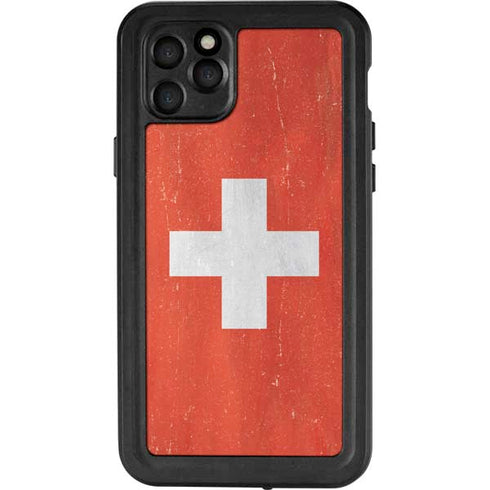 Switzerland Flag Distressed iPhone 11 Pro Max Waterproof Case
