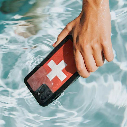 Switzerland Flag Distressed iPhone 11 Pro Max Waterproof Case