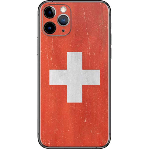 Switzerland Flag Distressed iPhone 11 Pro Skin
