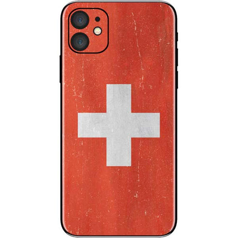 Switzerland Flag Distressed iPhone 11 Skin