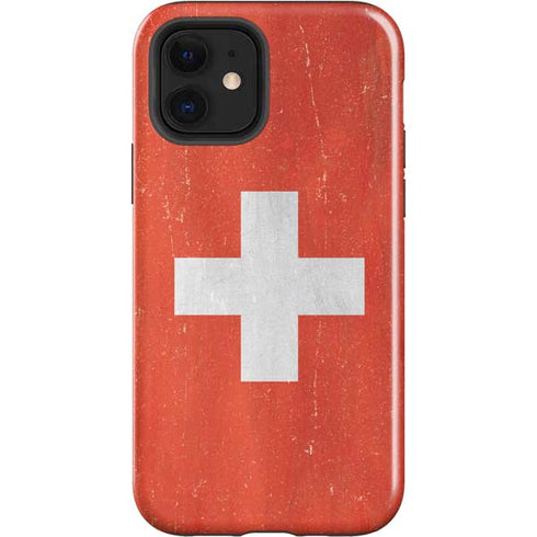 Switzerland Flag Distressed iPhone 12 Impact Case