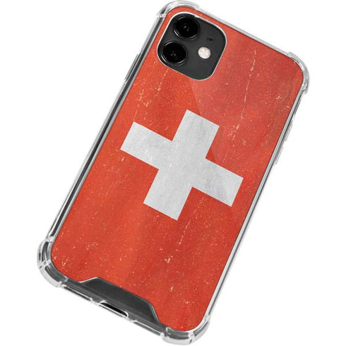 Switzerland Flag Distressed iPhone 12 Mini Clear Case