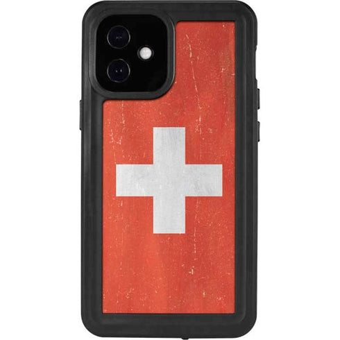 Switzerland Flag Distressed iPhone 12 Mini Waterproof Case
