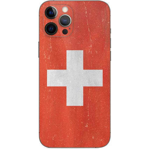 Switzerland Flag Distressed iPhone 12 Pro Max Skin