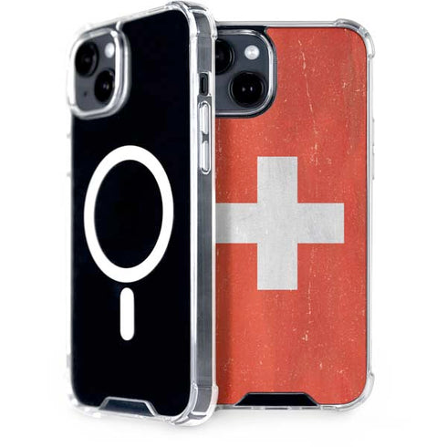 Switzerland Flag Distressed iPhone 13 MagSafe Case