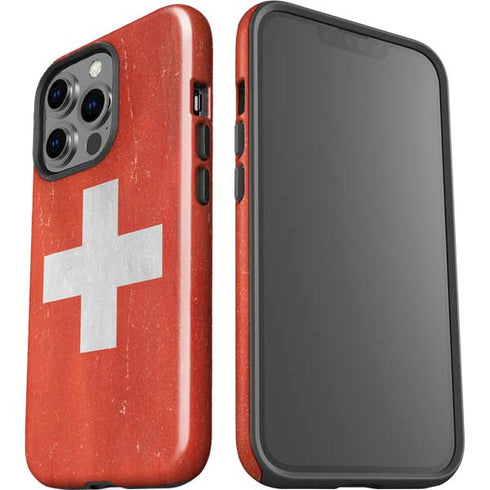 Switzerland Flag Distressed iPhone 13 Pro Impact Case