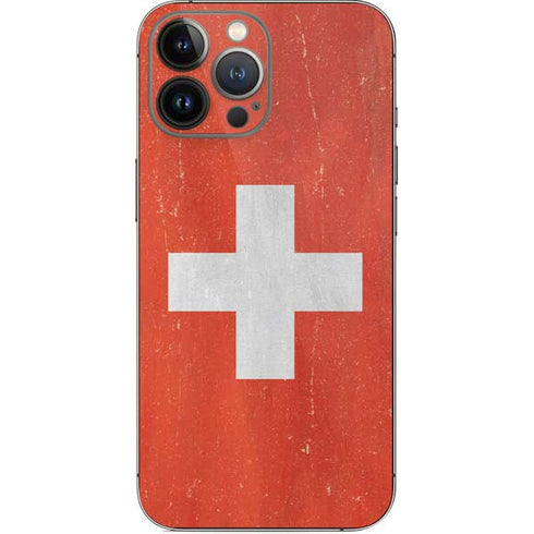Switzerland Flag Distressed iPhone 13 Pro Max Skin