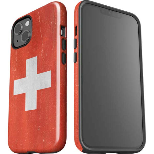 Switzerland Flag Distressed iPhone 15 Impact Case
