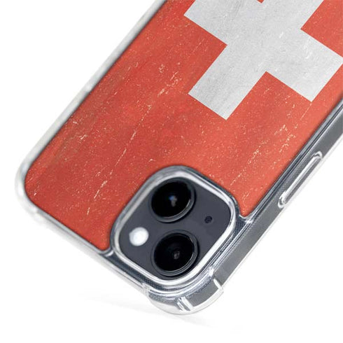 Switzerland Flag Distressed iPhone 15 Plus MagSafe Case