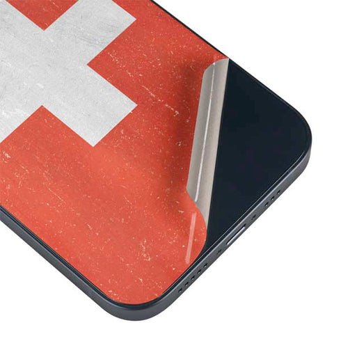 Switzerland Flag Distressed iPhone 15 Plus Skin