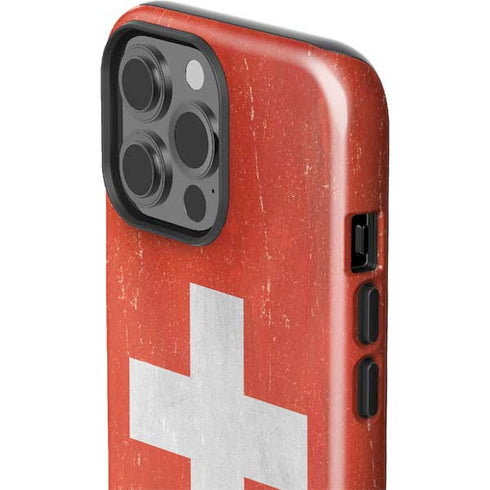 Switzerland Flag Distressed iPhone 15 Pro Max Impact Case