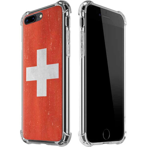 Switzerland Flag Distressed iPhone 7/8 Plus Clear Case