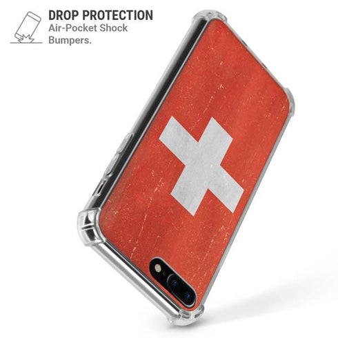 Switzerland Flag Distressed iPhone 7/8 Plus Clear Case
