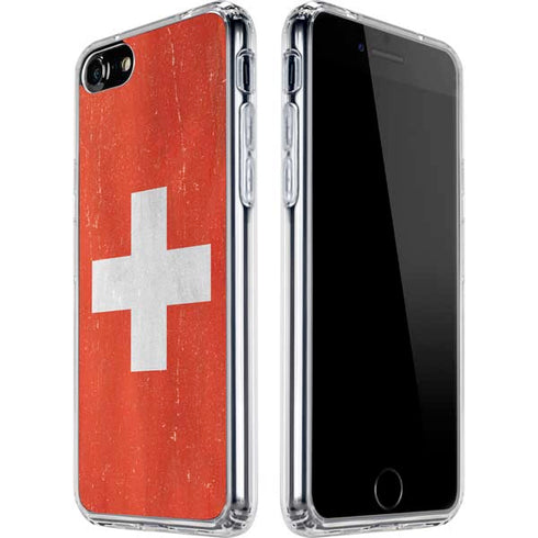 Switzerland Flag Distressed iPhone SE (2nd & 3rd Gen) Clear Case