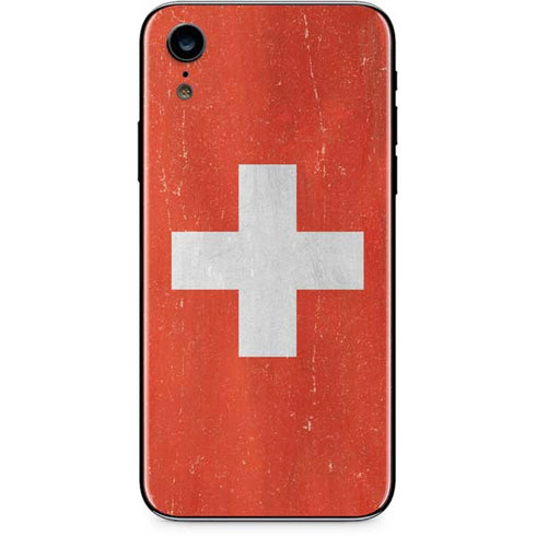 Switzerland Flag Distressed iPhone XR Skin