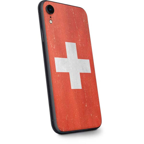 Switzerland Flag Distressed iPhone XR Skin