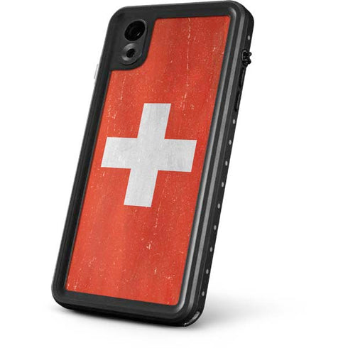 Switzerland Flag Distressed iPhone XR Waterproof Case