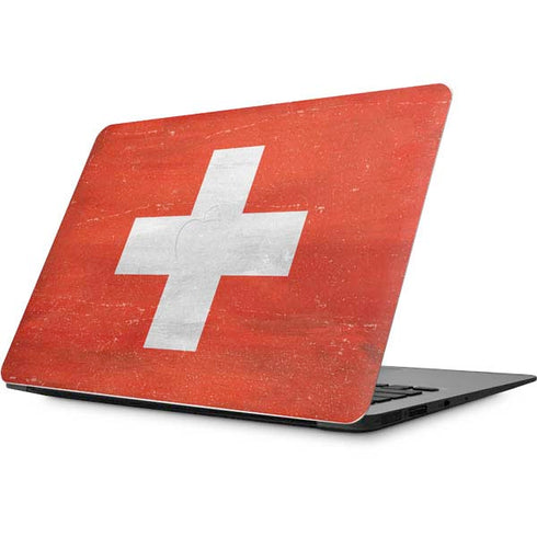 Switzerland Flag Distressed Apple MacBook Skin