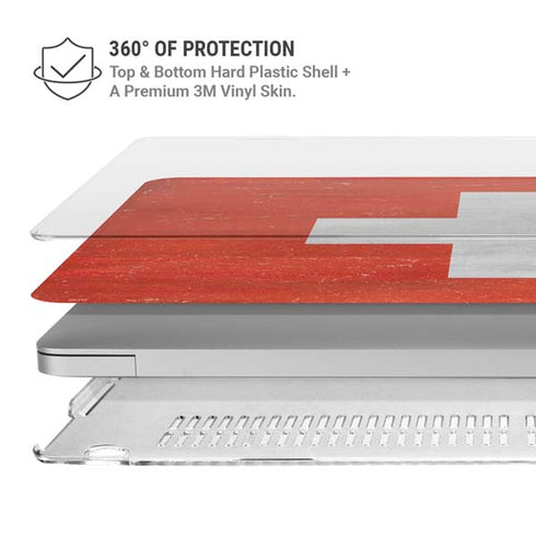 Switzerland Flag Distressed MacBook Pro 16in (2019-20) Case plus Skin