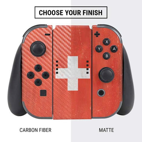 Switzerland Flag Distressed Nintendo Switch Bundle Skin