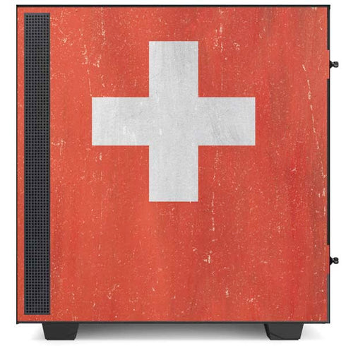 Switzerland Flag Distressed NZXT H510 Compact ATX Mid-Tower Case Skin