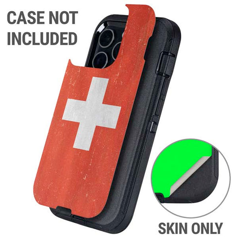 Switzerland Flag Distressed Otterbox Defender iPhone Skin