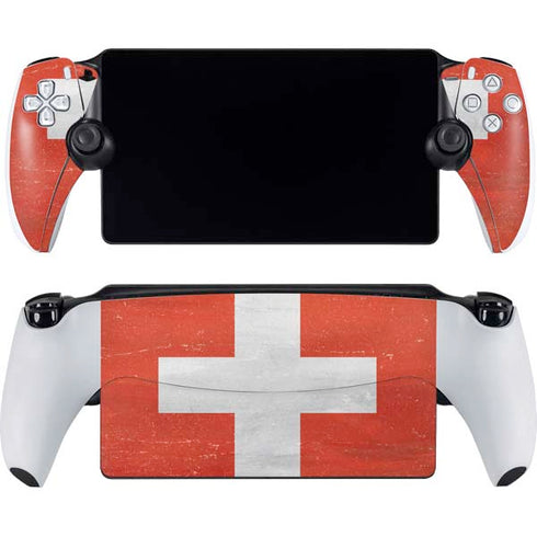 Switzerland Flag Distressed PlayStation Portal Remote Player Skin