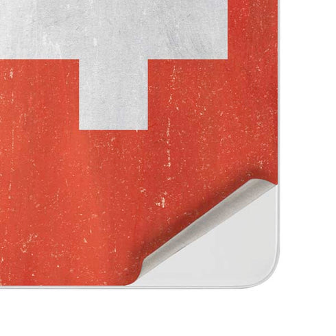 Switzerland Flag Distressed Surface Duo Skin