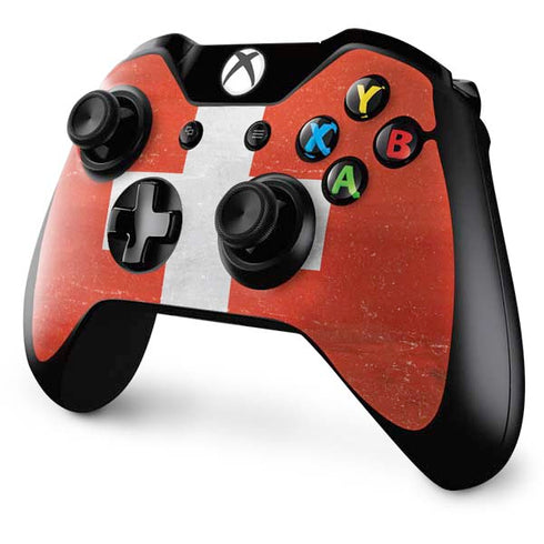 Switzerland Flag Distressed Xbox One Controller Skin