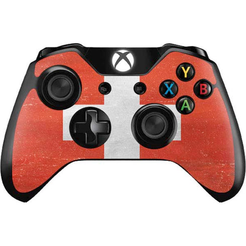 Switzerland Flag Distressed Xbox One Controller Skin