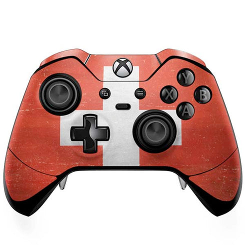 Switzerland Flag Distressed Xbox One Elite Controller Skin