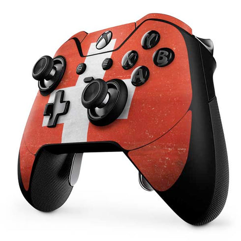 Switzerland Flag Distressed Xbox One Elite Controller Skin