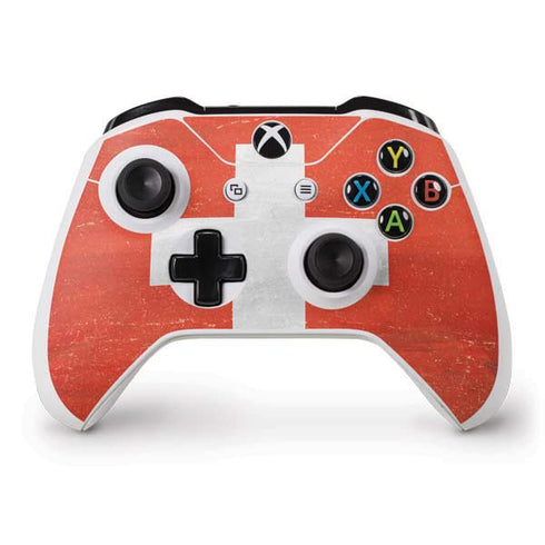 Switzerland Flag Distressed Xbox One S Controller Skin