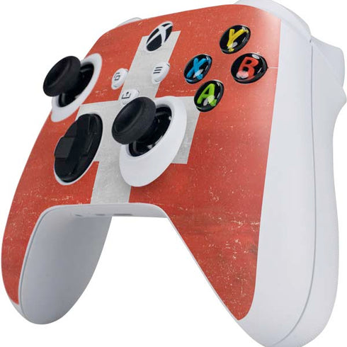 Switzerland Flag Distressed Xbox Series S Controller Skin